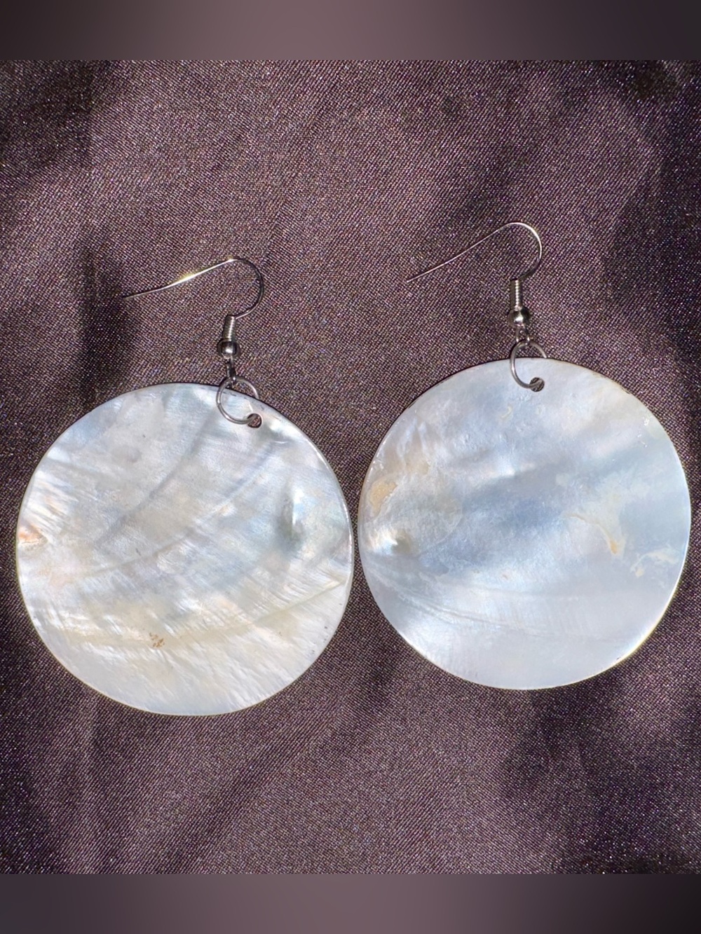 Zebra-Print Round Dangle Earrings - Picture 2 of 2